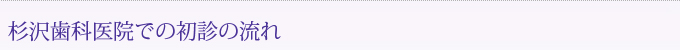 杉沢歯科医院での初診の流れ