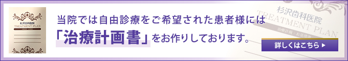 当院では自由診療をご希望された患者様には「治療計画書」をお作りしております。詳しくはこちら